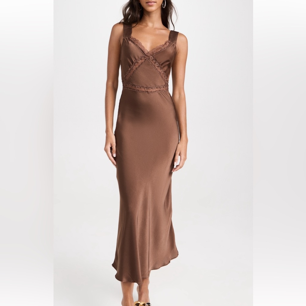 Bardot Chocolate Satin Chemise